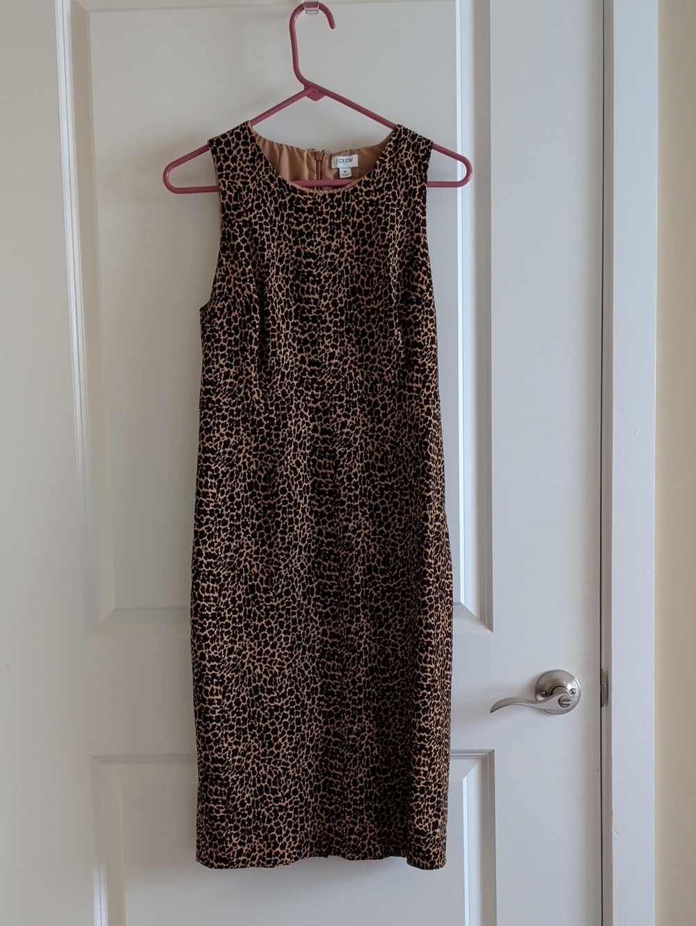 J. Crew Sleeveless Leopard-Print Sheath Dress in Tan and Black